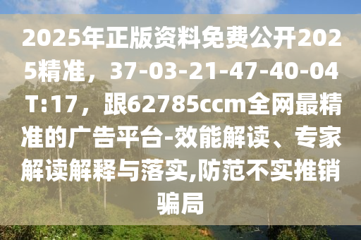 2025年正版資料免費公開2025精準，37-03-21-47-40-04 T:17，跟62785ccm全網(wǎng)最精準的廣告平臺-效能解讀、專家解讀解釋與落實,防范不實推銷騙局